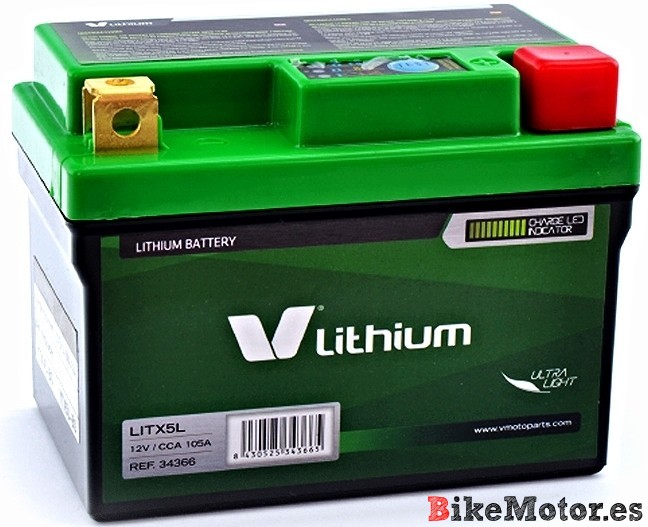 Bateria Litio 12v 10Ah +Dcha 500grs 113x70x85mm LITX5L YTX5L-BS - Haga click en la imagen para cerrar