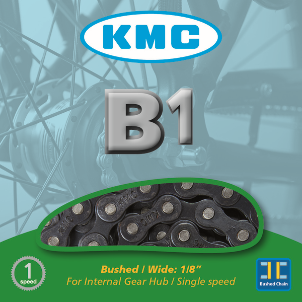 KMC B1 Cadena Bicicleta 1v Color Ng,Black Bike Chain Box 1 Speed